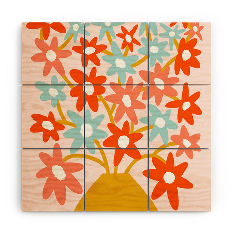 Dominique Vari Words Sunny vase with Super Bloom Wood Wall Mural