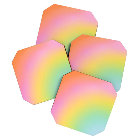 Dominique Vari Words The Rainbow of Love abstract Coaster Set