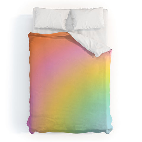 Dominique Vari Words The Rainbow of Love abstract Duvet Cover