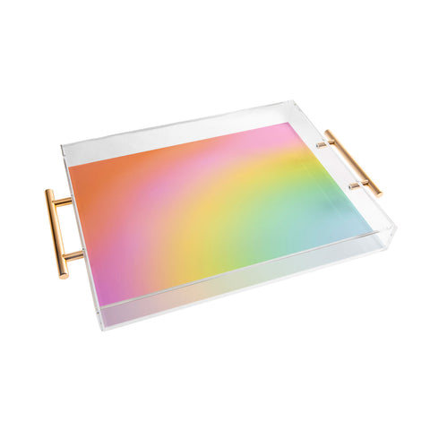 Dominique Vari Words The Rainbow of Love abstract Acrylic Tray
