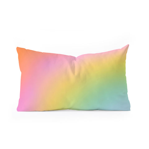 Dominique Vari Words The Rainbow of Love abstract Oblong Throw Pillow