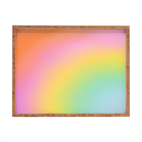 Dominique Vari Words The Rainbow of Love abstract Rectangular Tray