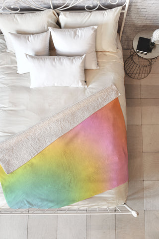Dominique Vari Words The Rainbow of Love abstract Fleece Throw Blanket