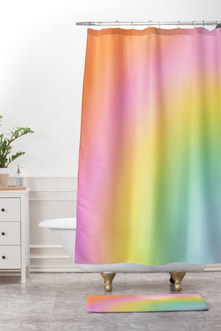 Dominique Vari Words The Rainbow of Love abstract Shower Curtain And Mat