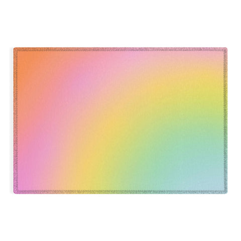 Dominique Vari Words The Rainbow of Love abstract Outdoor Rug
