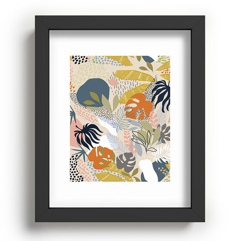 Dominique Vari Words Tropical Foliage Pattern 1 Recessed Framing Rectangle