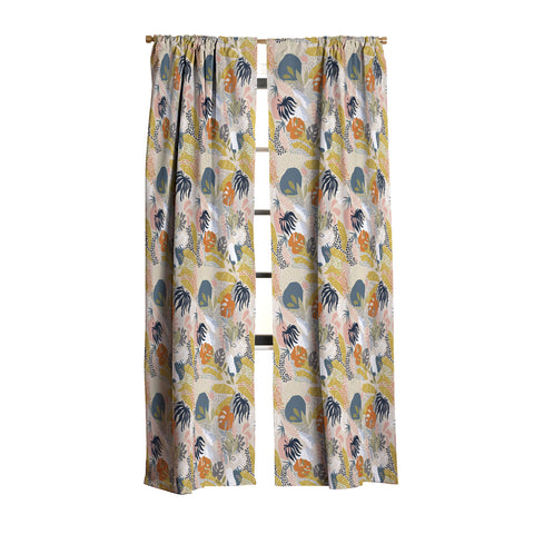 Dominique Vari Words Tropical Foliage Pattern 1 Blackout Window Curtain
