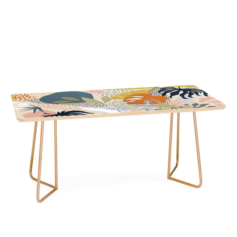 Dominique Vari Words Tropical Foliage Pattern 1 Coffee Table