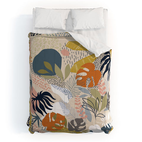 Dominique Vari Words Tropical Foliage Pattern 1 Comforter