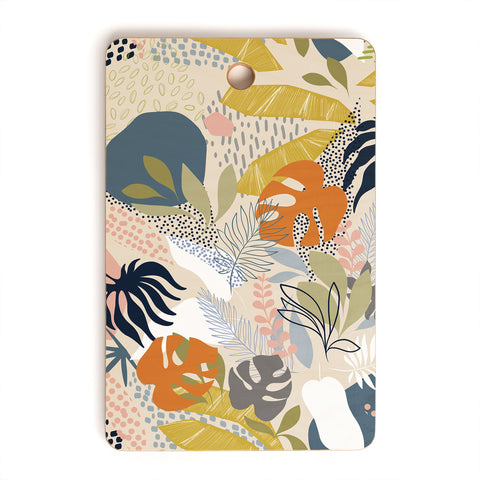 Dominique Vari Words Tropical Foliage Pattern 1 Cutting Board Rectangle