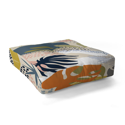 Dominique Vari Words Tropical Foliage Pattern 1 Floor Pillow Square