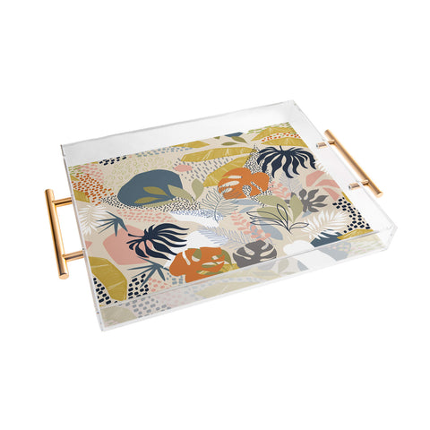Dominique Vari Words Tropical Foliage Pattern 1 Acrylic Tray