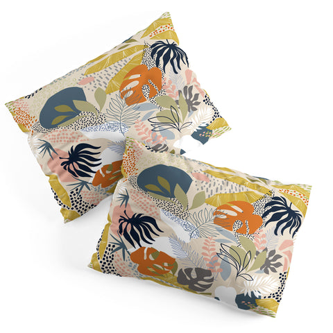 Dominique Vari Words Tropical Foliage Pattern 1 Pillow Shams