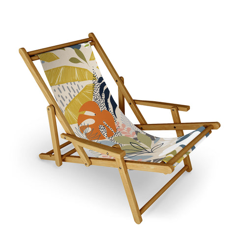 Dominique Vari Words Tropical Foliage Pattern 1 Sling Chair