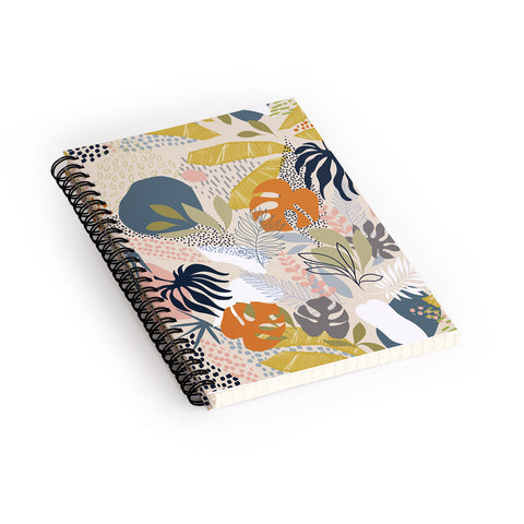 Dominique Vari Words Tropical Foliage Pattern 1 Spiral Notebook