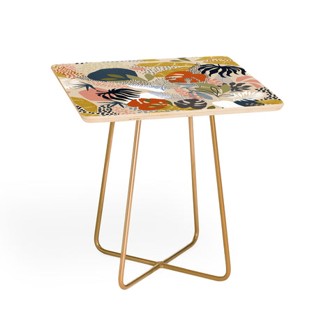 Dominique Vari Words Tropical Foliage Pattern 1 Side Table