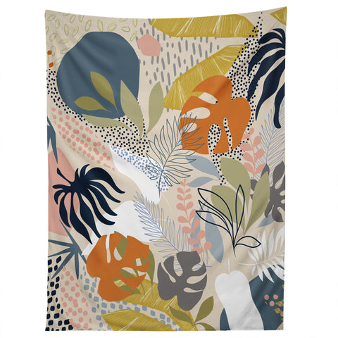 Dominique Vari Words Tropical Foliage Pattern 1 Tapestry