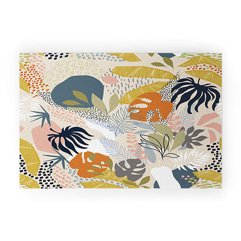 Dominique Vari Words Tropical Foliage Pattern 1 Welcome Mat