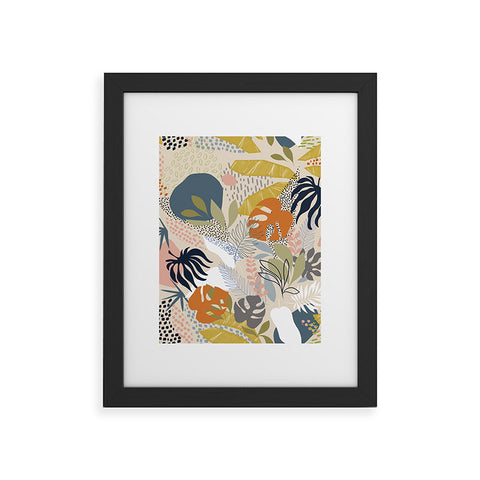 Dominique Vari Words Tropical Foliage Pattern 1 Framed Art Print