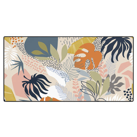 Dominique Vari Words Tropical Foliage Pattern 1 Desk Mat