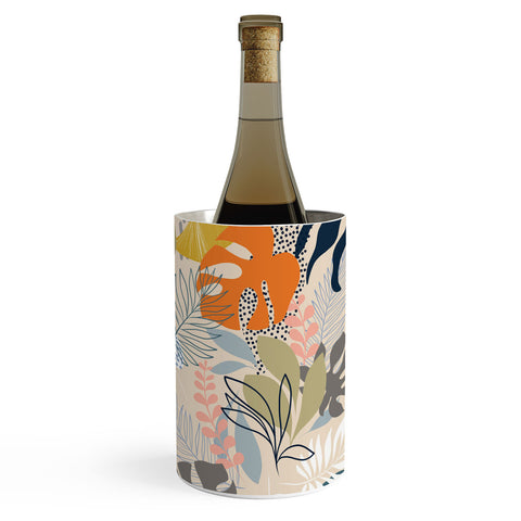 Dominique Vari Words Tropical Foliage Pattern 1 Wine Chiller