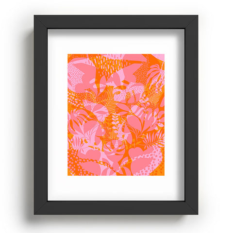 Dominique Vari Words Tropical Jungle Pattern Orange Recessed Framing Rectangle