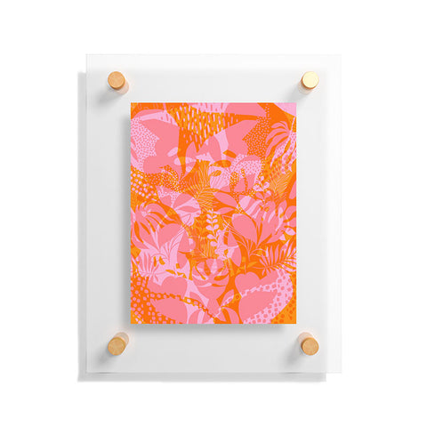 Dominique Vari Words Tropical Jungle Pattern Orange Floating Acrylic Print