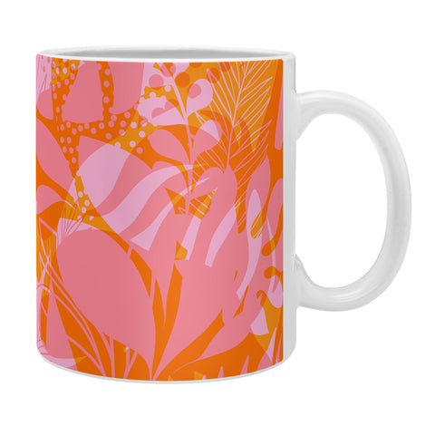 Dominique Vari Words Tropical Jungle Pattern Orange Coffee Mug