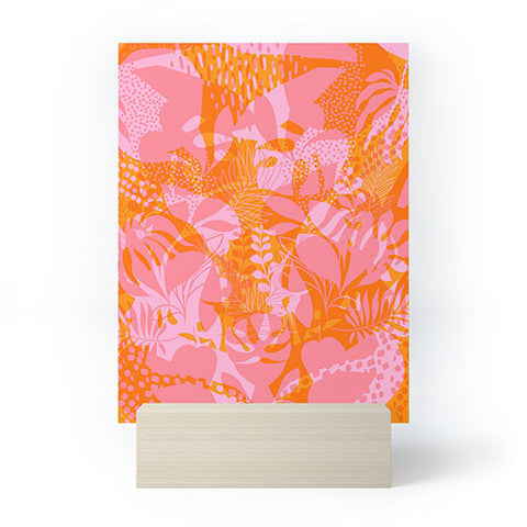 Dominique Vari Words Tropical Jungle Pattern Orange Mini Art Print