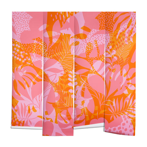 Dominique Vari Words Tropical Jungle Pattern Orange Wall Mural