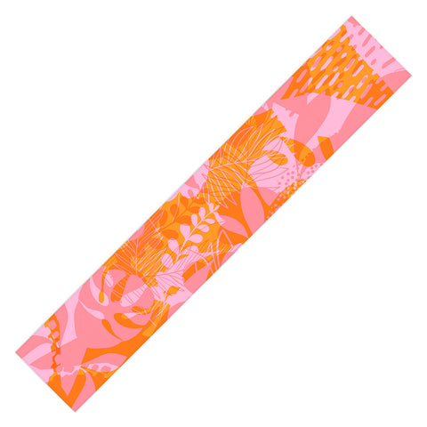 Dominique Vari Words Tropical Jungle Pattern Orange Table Runner