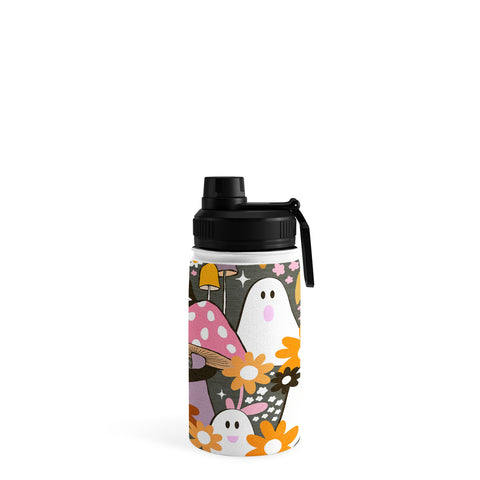 Dominique Vari Words Whimsy Halloween Retro Cats Ghosts Water Bottle