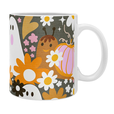 Dominique Vari Words Whimsy Halloween Retro Cats Ghosts Coffee Mug