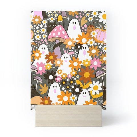 Dominique Vari Words Whimsy Halloween Retro Cats Ghosts Mini Art Print