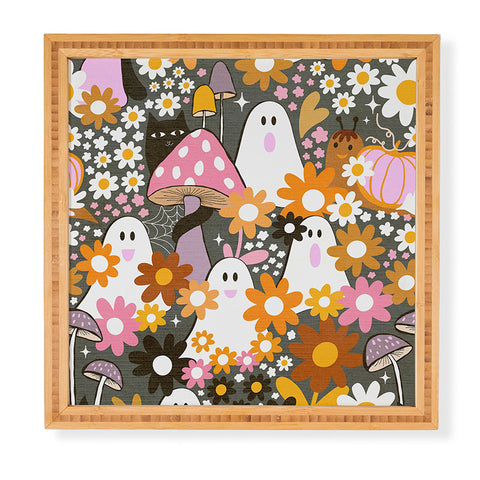 Dominique Vari Words Whimsy Halloween Retro Cats Ghosts Framed Wall Art