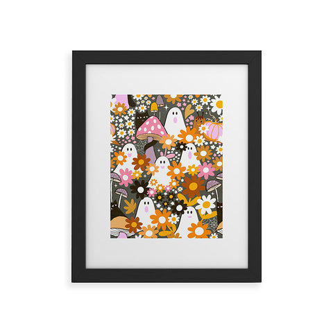 Dominique Vari Words Whimsy Halloween Retro Cats Ghosts Framed Art Print