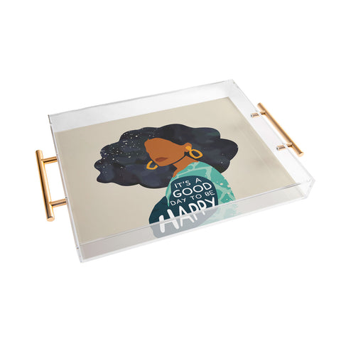 Domonique Brown Be Happy I Acrylic Tray