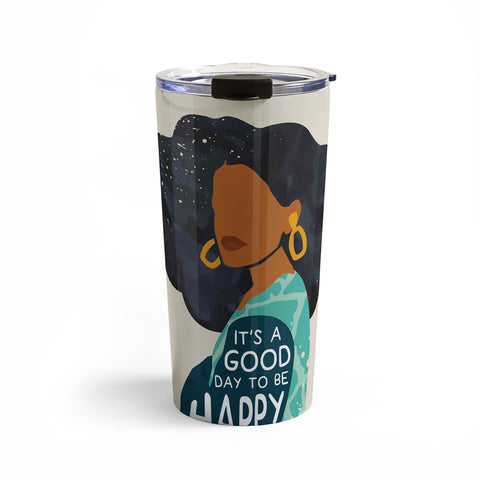 Domonique Brown Be Happy I Travel Mug