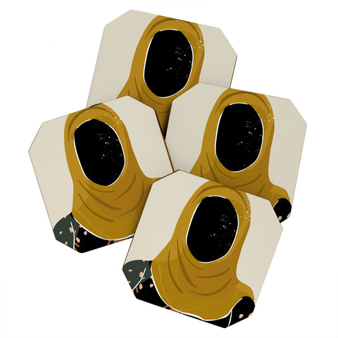 Domonique Brown Black Hair No 13 Coaster Set