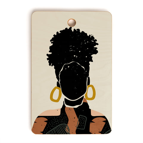 Domonique Brown Black Hair No 14 Cutting Board Rectangle
