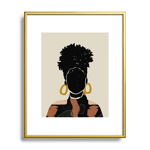 Domonique Brown Black Hair No 14 Metal Framed Art Print