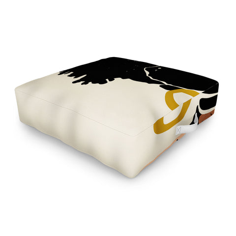 Domonique Brown Black Hair No 14 Outdoor Floor Cushion