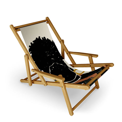 Domonique Brown Black Hair No 14 Sling Chair