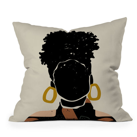Domonique Brown Black Hair No 14 Throw Pillow Havenly