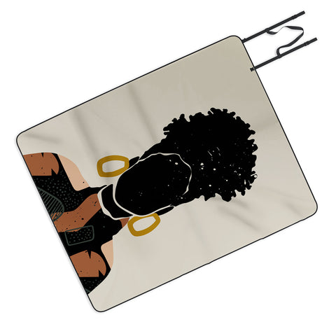 Domonique Brown Black Hair No 14 Picnic Blanket