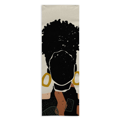 Domonique Brown Black Hair No 14 Yoga Towel