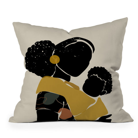 Domonique Brown Black Hair No 15 Outdoor Throw Pillow