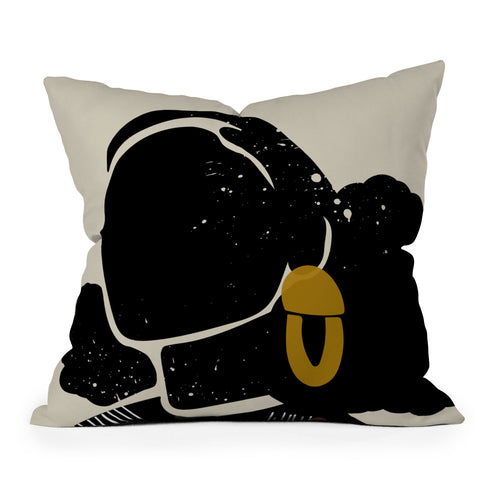 Domonique Brown Black Hair No 4 Outdoor Throw Pillow