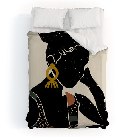 Domonique Brown Black Hair No 6 Duvet Cover