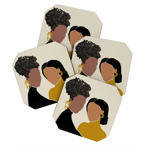 Domonique Brown Black Love No 1 Coaster Set